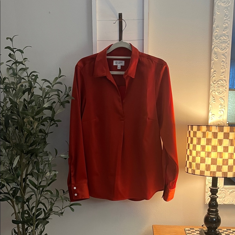 Candace Cameron Bure Vibrant Red Blouse